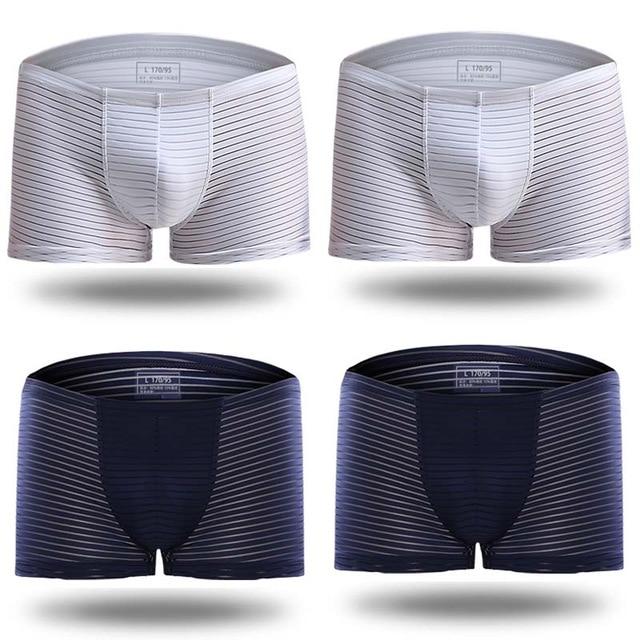 ORVLS Silky Sheer Striped Boxer Briefs 4-Pack | dmunderwear detail image 10