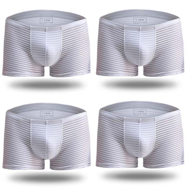 ORVLS Silky Sheer Striped Boxer Briefs 4-Pack | dmunderwear detail image 11