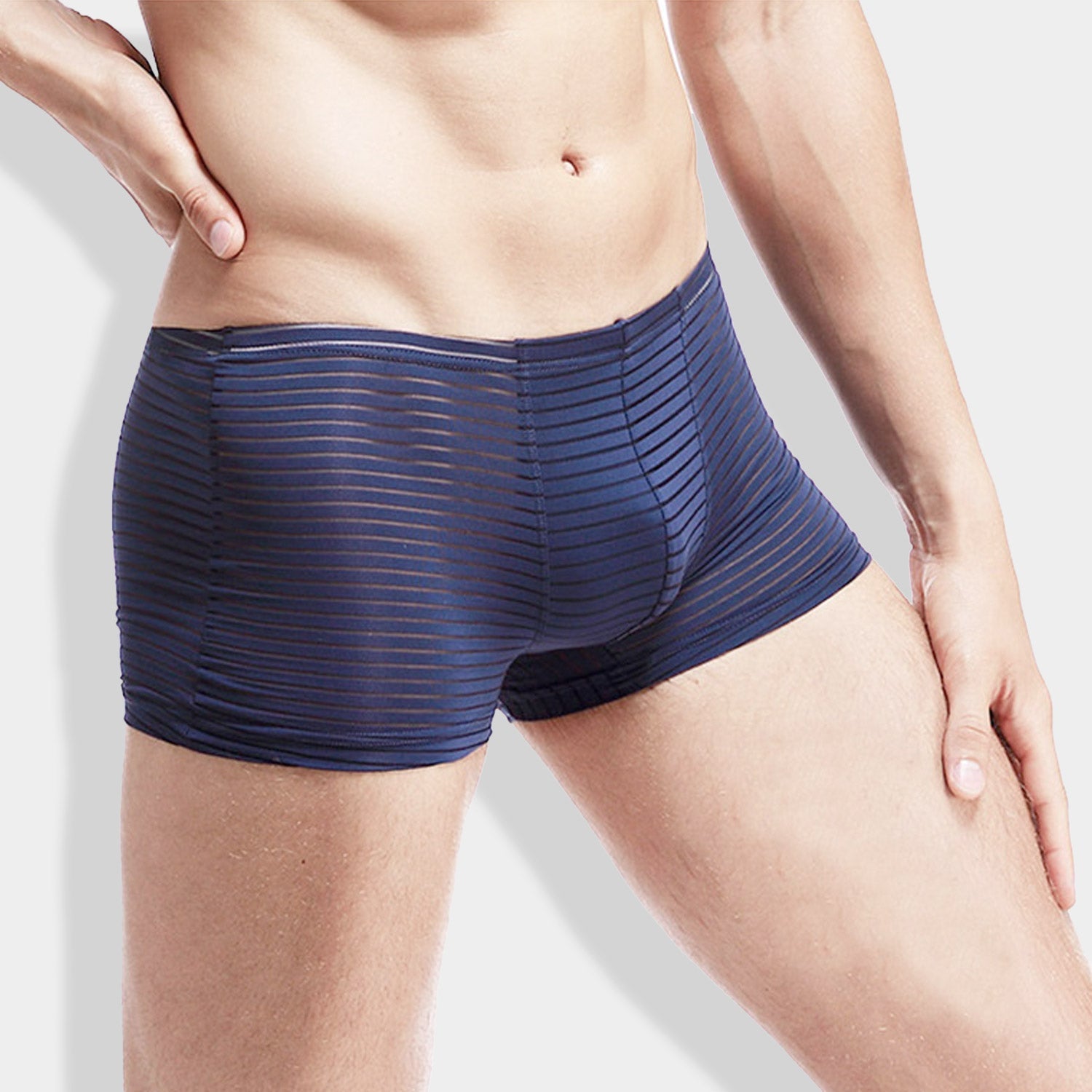 ORVLS Silky Sheer Striped Boxer Briefs 4-Pack | dmunderwear detail image 3