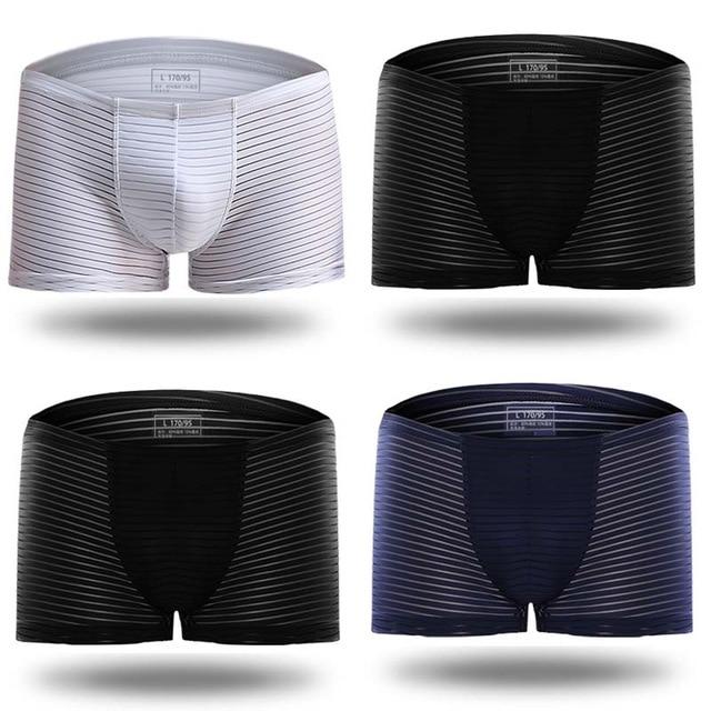 ORVLS Silky Sheer Striped Boxer Briefs 4-Pack | dmunderwear detail image 7