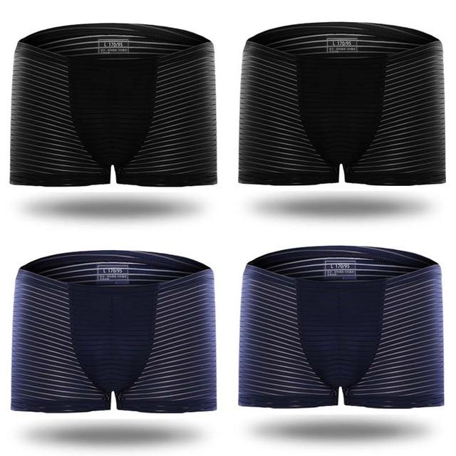 ORVLS Silky Sheer Striped Boxer Briefs 4-Pack | dmunderwear detail image 8
