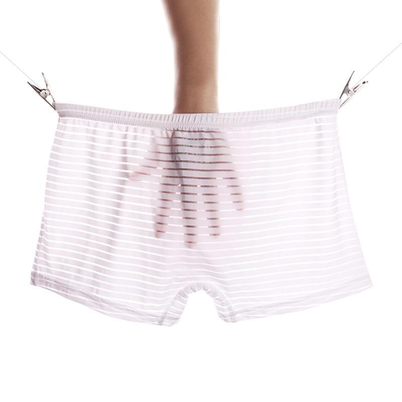 Silky Sheer Striped Boxers | dmunderwear