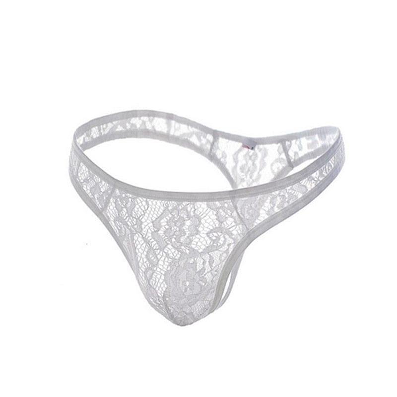 Sissy Sheer Lace Thong | dmunderwear detail image 11