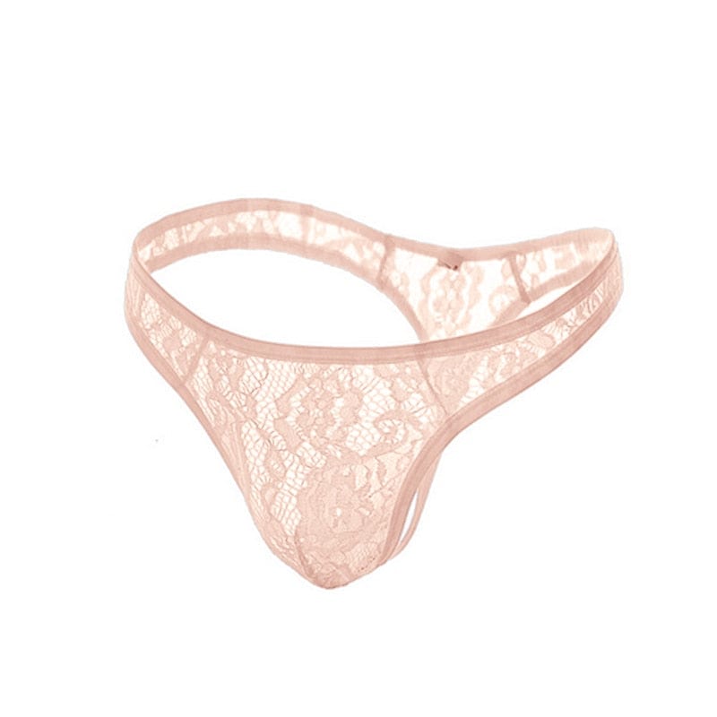Sissy Sheer Lace Thong | dmunderwear detail image 3