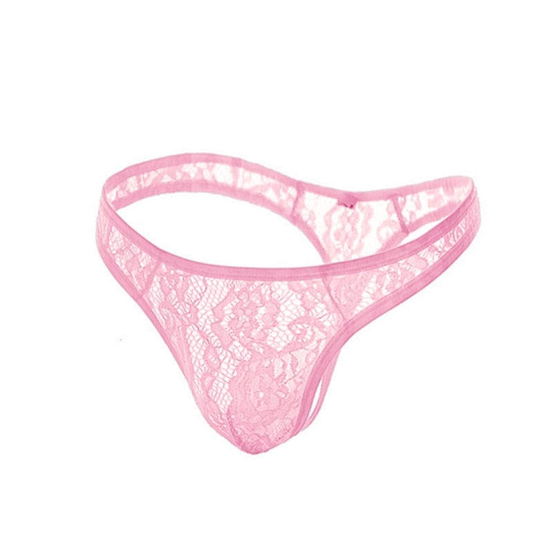 Sissy Sheer Lace Thong | dmunderwear detail image 9