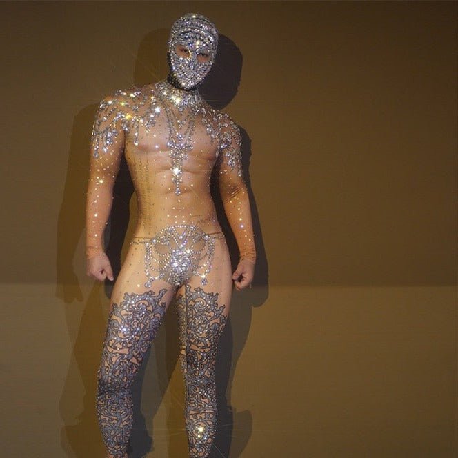 Skintight Bejeweled Bodysuit | dmunderwear