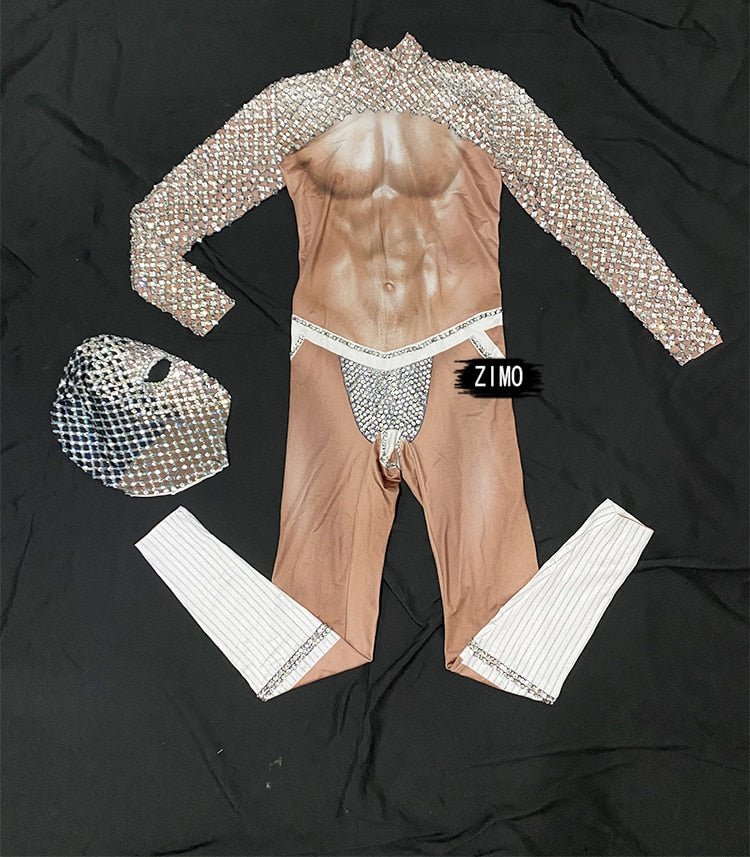 Skintight Bejeweled Bodysuit | dmunderwear detail image 14