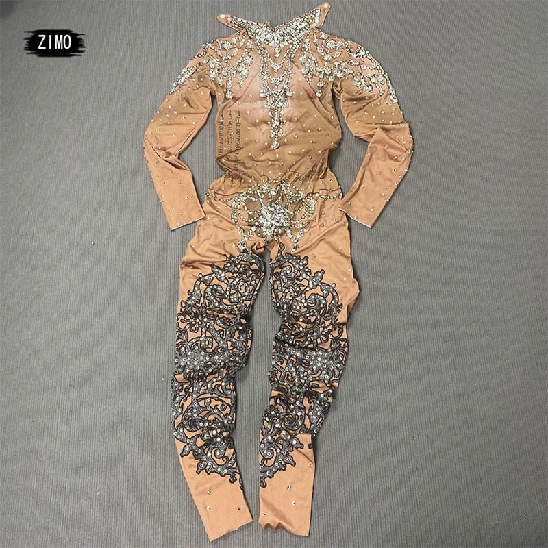 Skintight Bejeweled Bodysuit | dmunderwear detail image 8