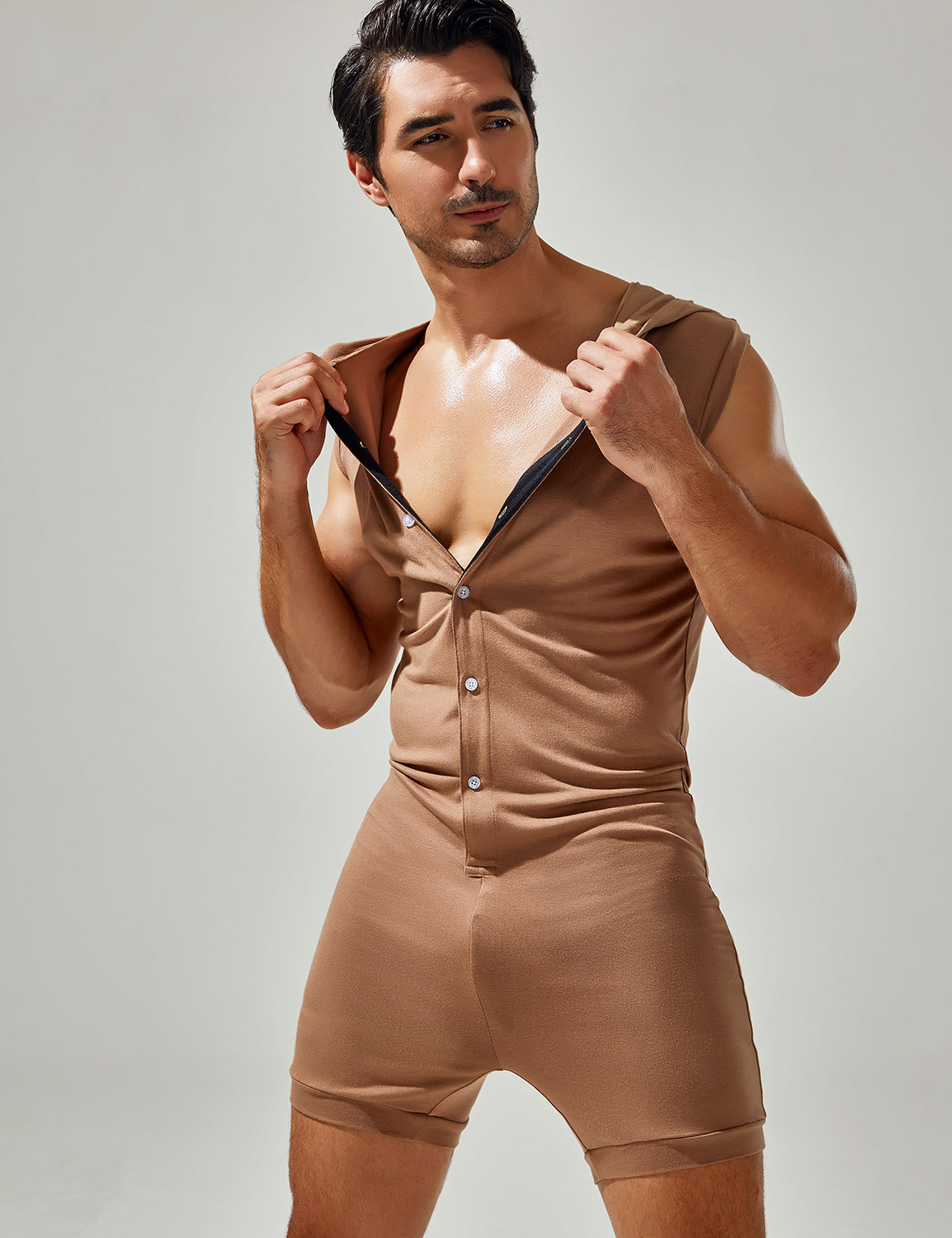 Sleeveless Bodysuit with Hood 23702 | dmunderwear detail image 15
