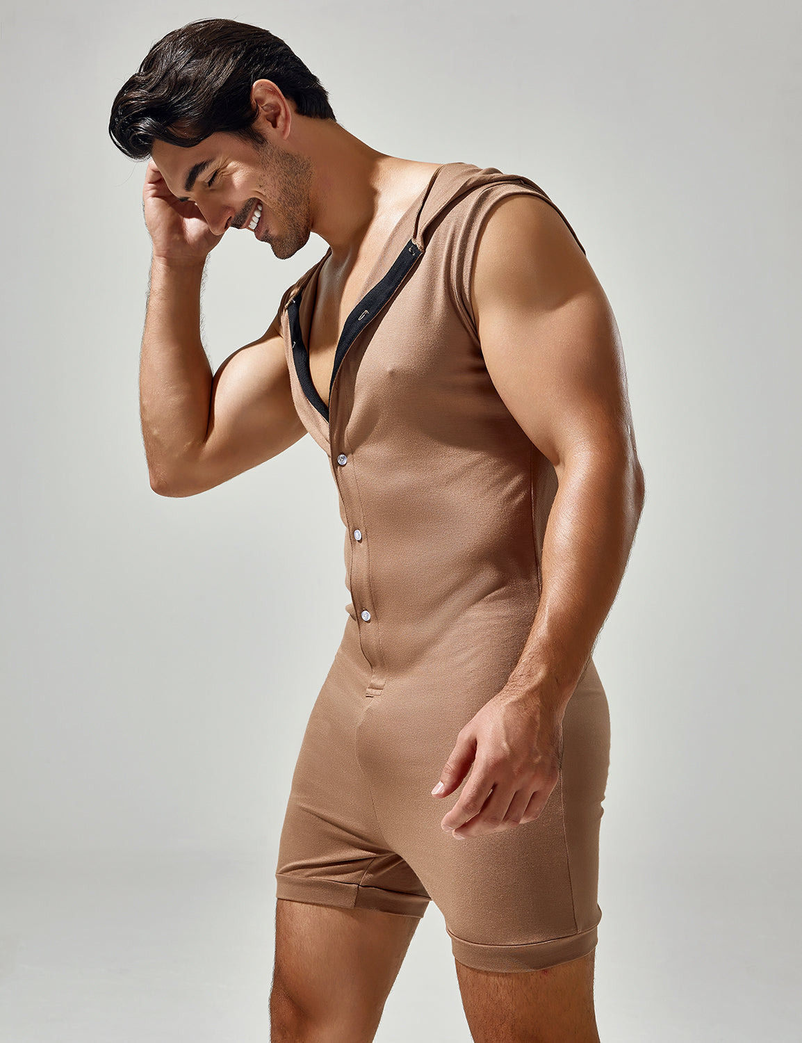 Sleeveless Bodysuit with Hood 23702 | dmunderwear detail image 16