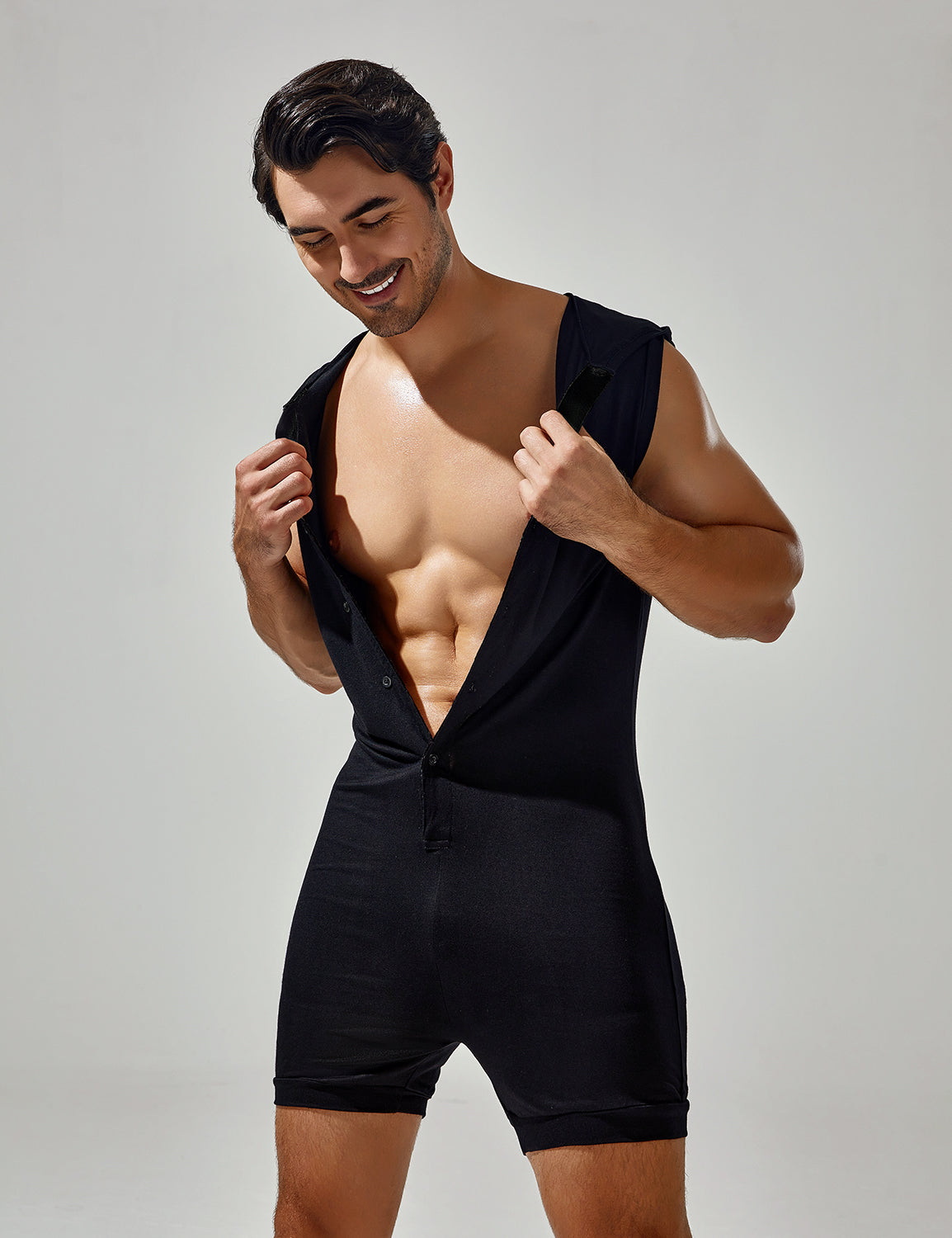 Sleeveless Bodysuit with Hood 23702 | dmunderwear detail image 3