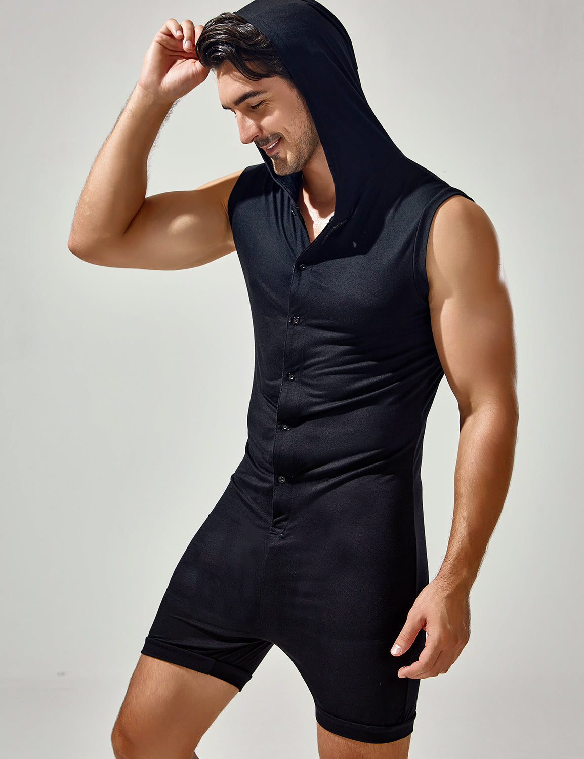 Sleeveless Bodysuit with Hood 23702 | dmunderwear detail image 5