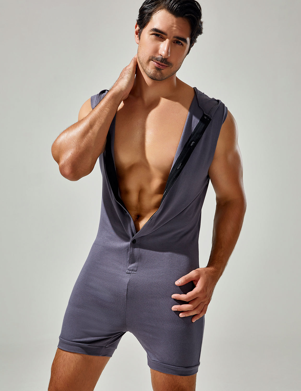 Sleeveless Bodysuit with Hood 23702 | dmunderwear detail image 8
