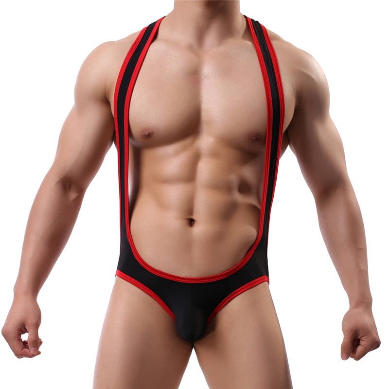 ORVLS Solid Open Chest Brief Singlet | dmunderwear