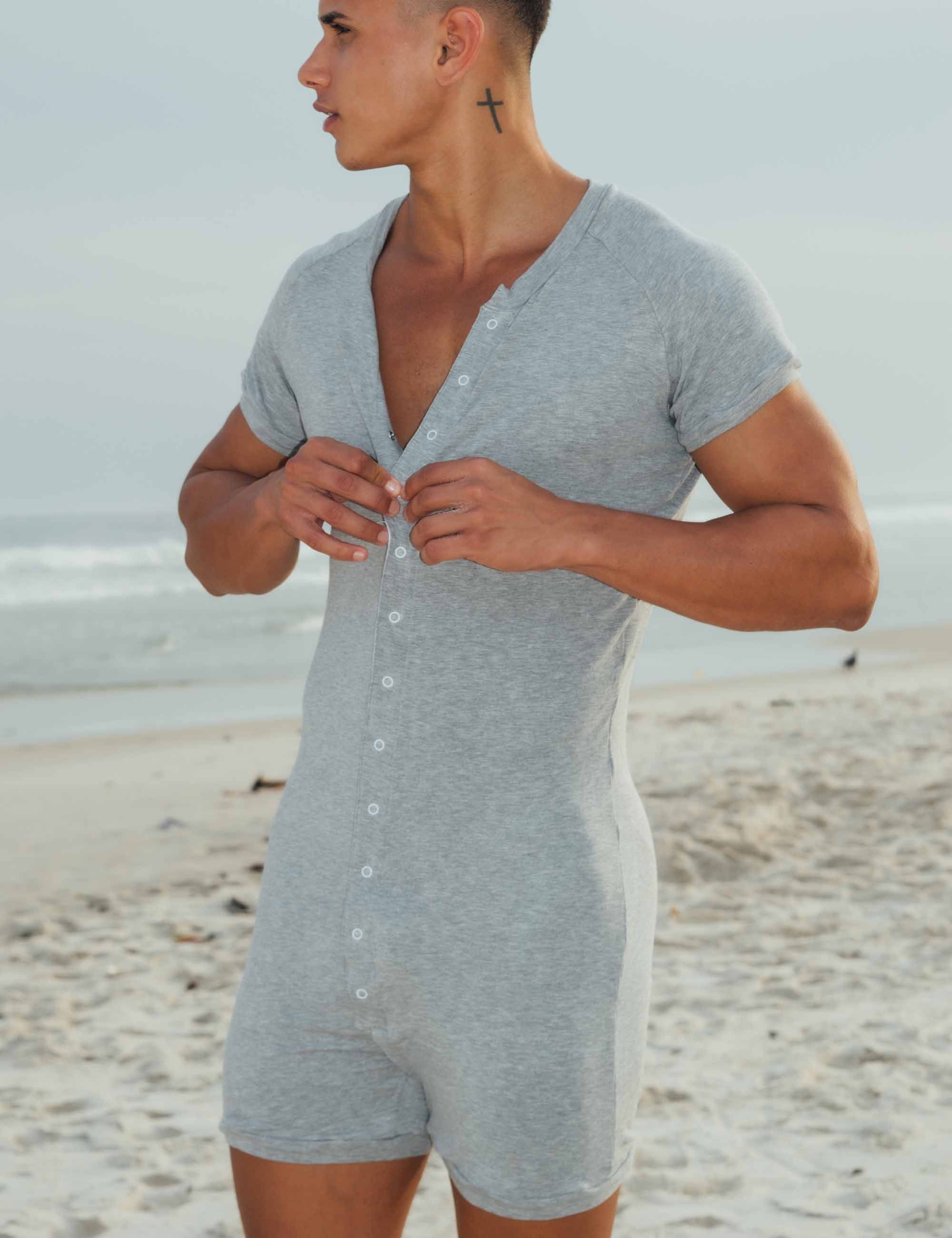 Solid Soft Union Suit 9703 | dmunderwear detail image 3