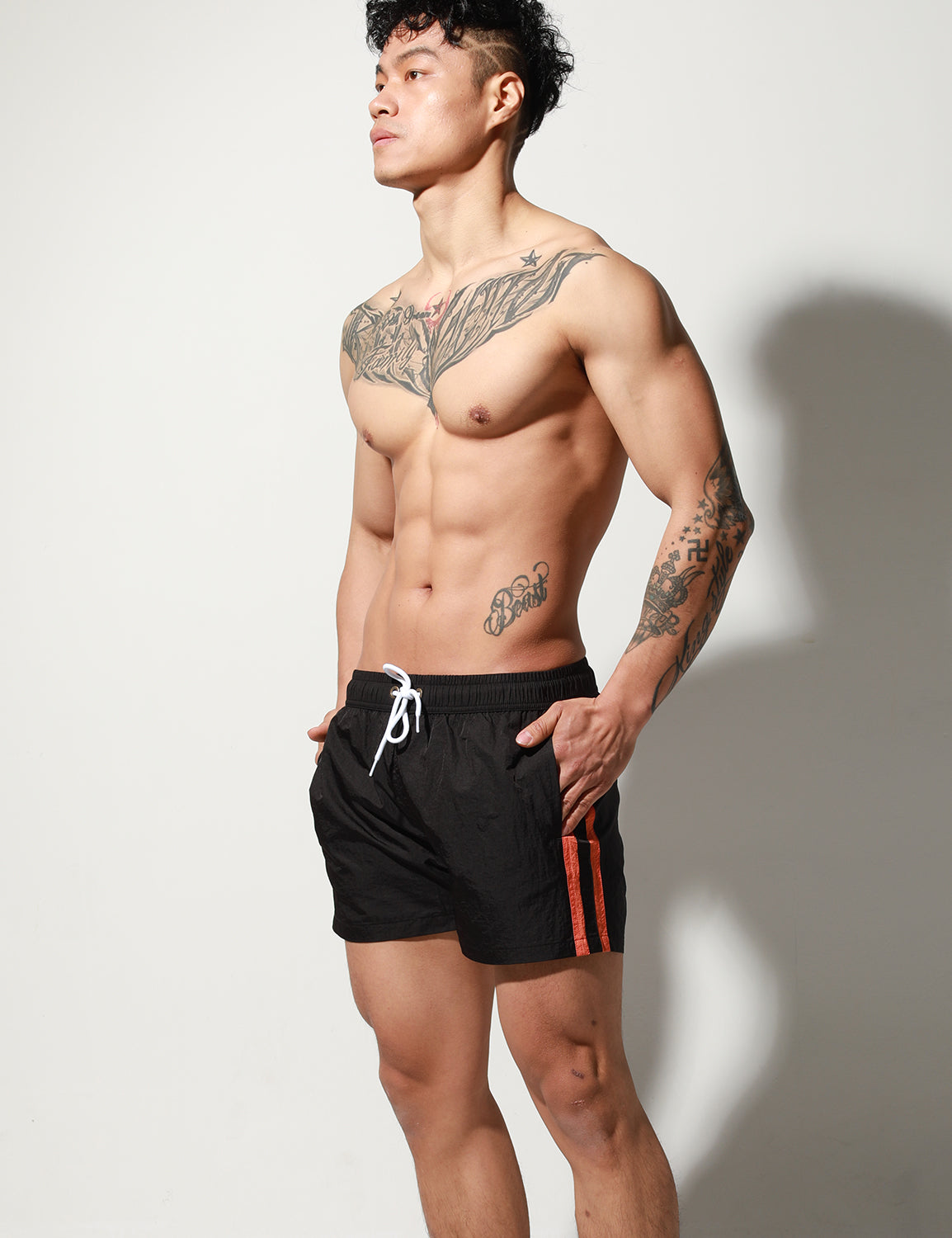 Quick-Dry Side Stripes Shorts S6022 | dmunderwear detail image 16