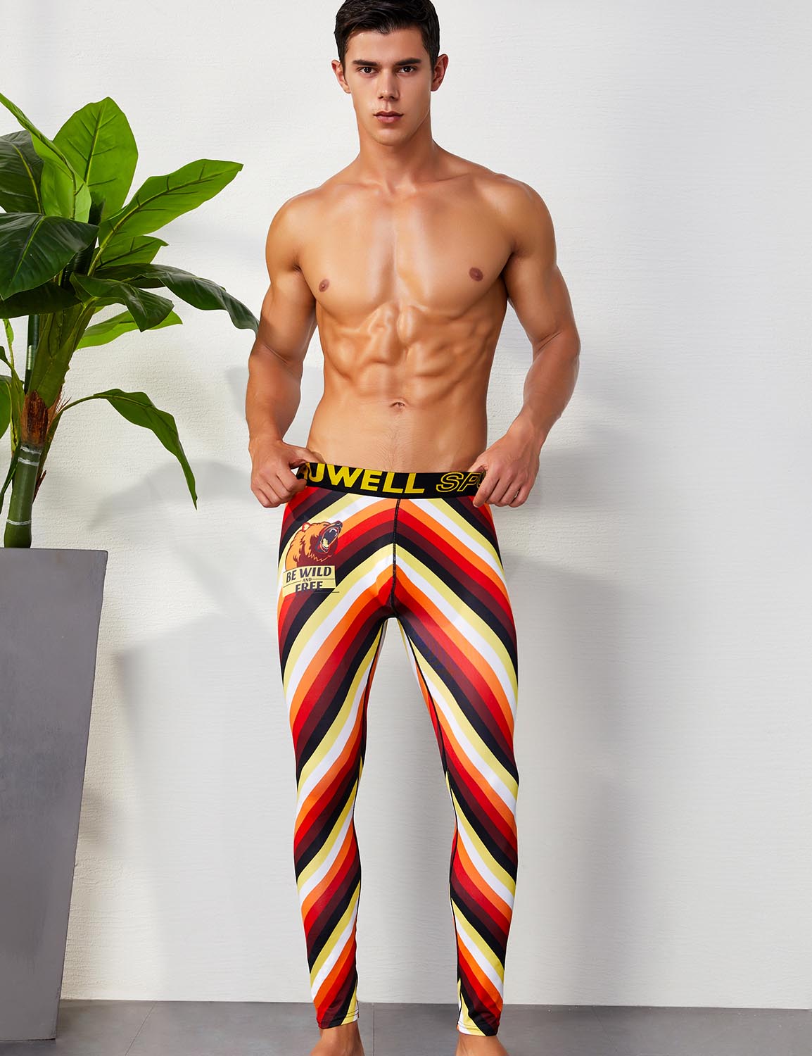 Sport Compression Stripe Tights Leggings 9601 | dmunderwear