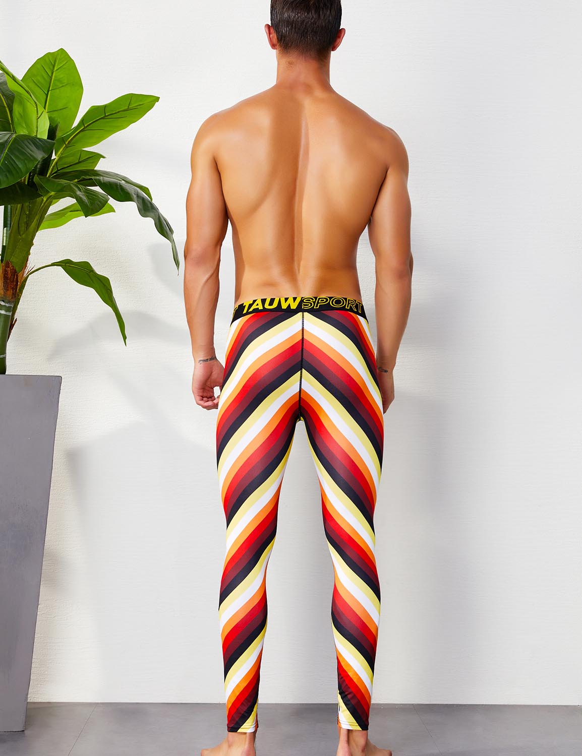 Sport Compression Stripe Tights Leggings 9601 | dmunderwear detail image 2