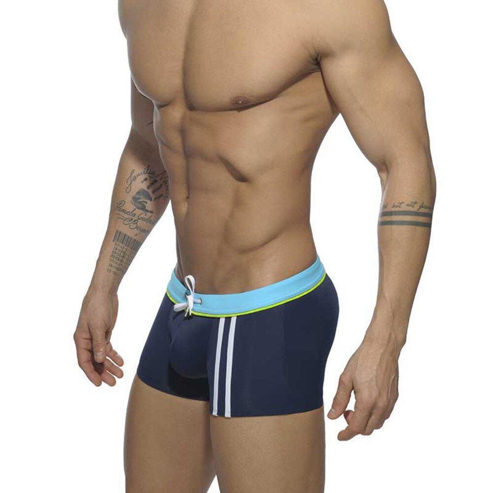 ORVLS Square Cut Racing Stripe Swim Trunks | dmunderwear detail image 5
