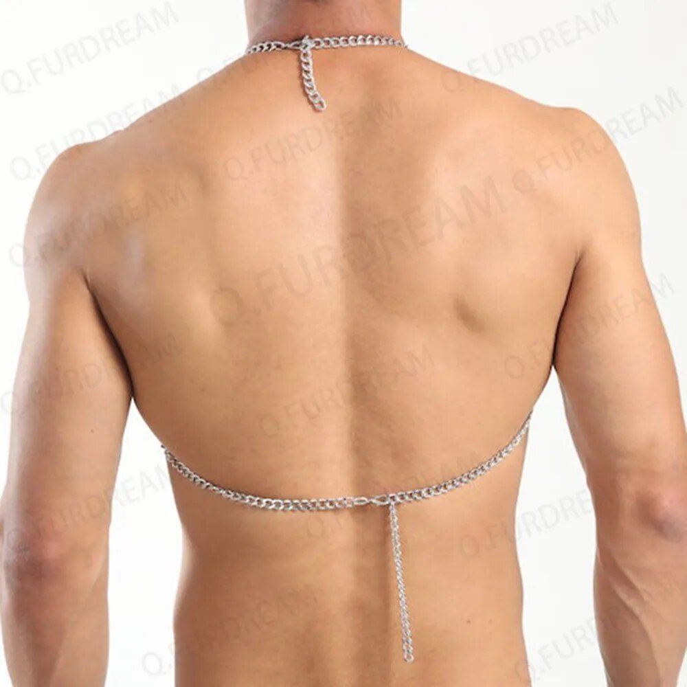 Stainless Steel Metallic Waterfall Harness | dmunderwear detail image 3