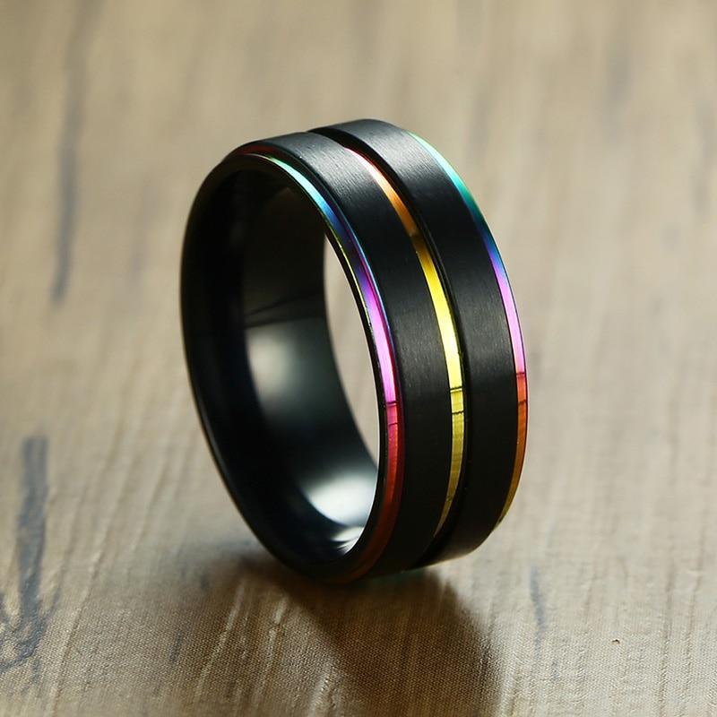 ORVLS Stainless Steel Night Shade Rainbow Ring | dmunderwear product image 2