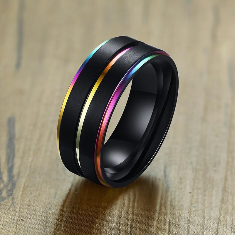 ORVLS Stainless Steel Night Shade Rainbow Ring | dmunderwear product image 3