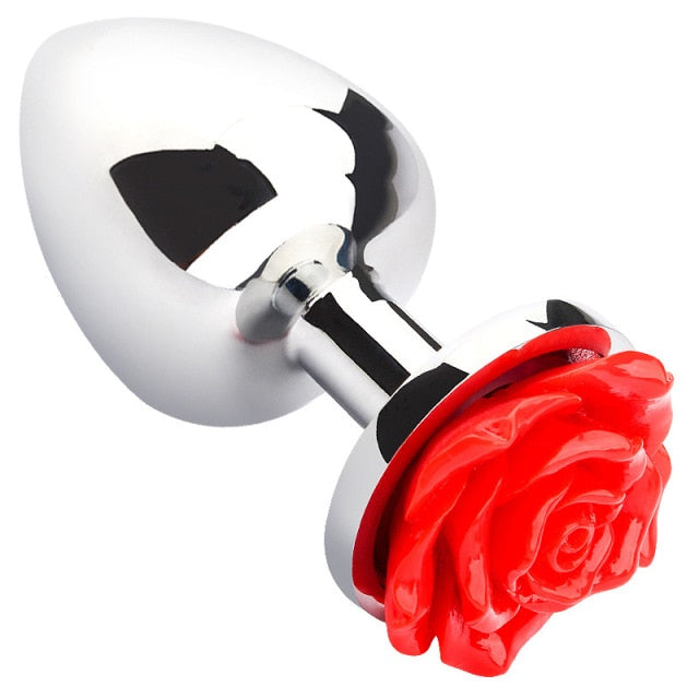 Stainless Steel Rose Butt Plug | dmunderwear