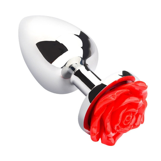 Stainless Steel Rose Butt Plug | dmunderwear detail image 2