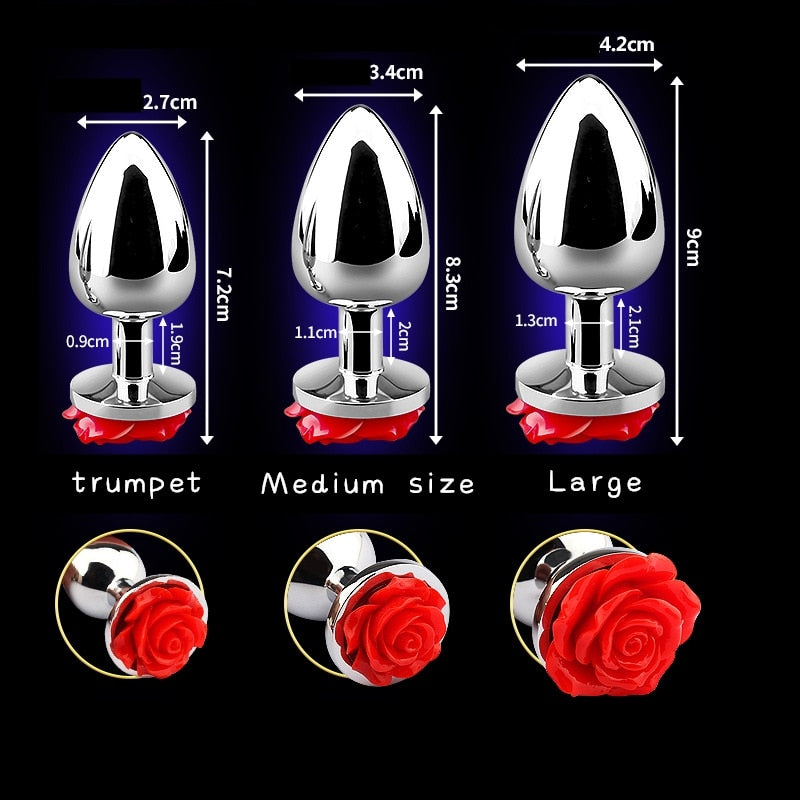 Stainless Steel Rose Butt Plug | dmunderwear detail image 5