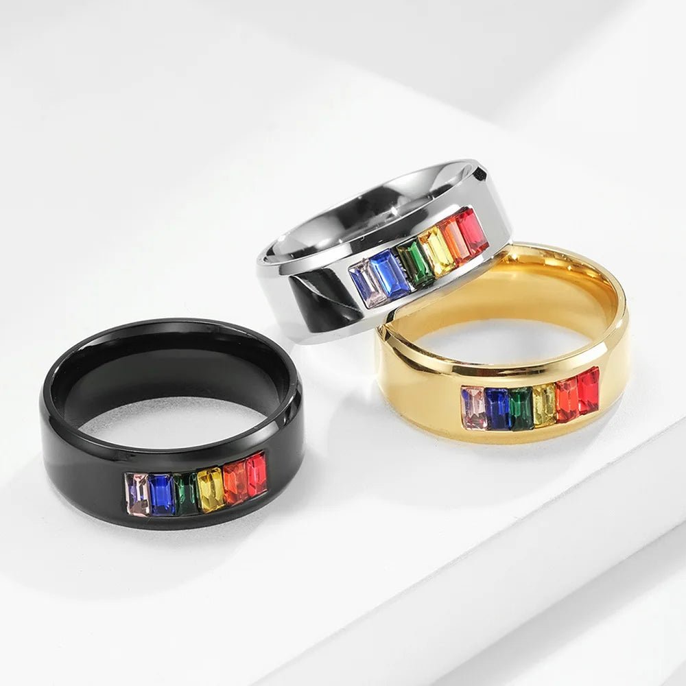 Steel + Stone Rainbow Ring | dmunderwear