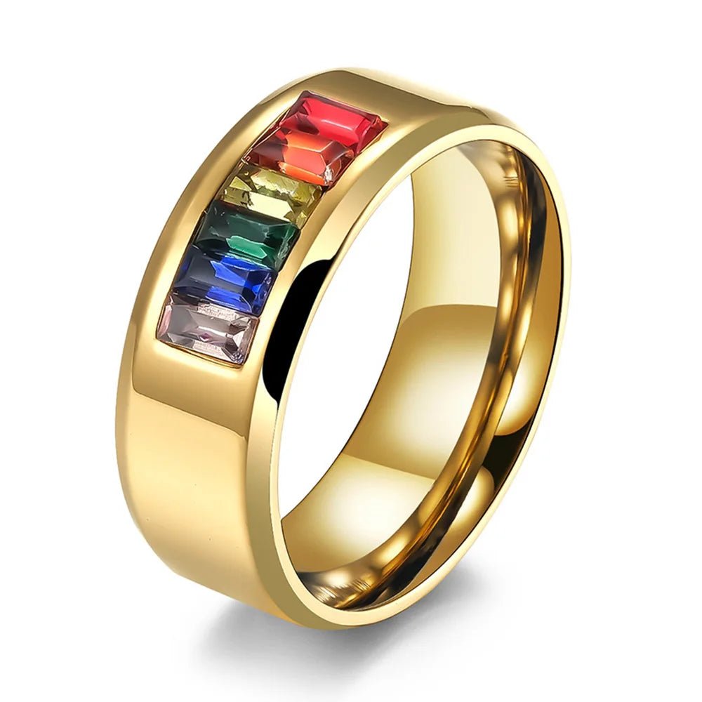 Steel + Stone Rainbow Ring | dmunderwear detail image 3