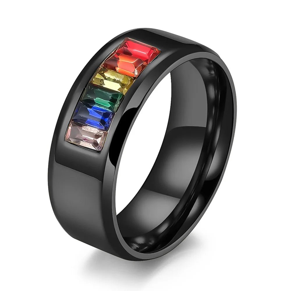 Steel + Stone Rainbow Ring | dmunderwear detail image 4