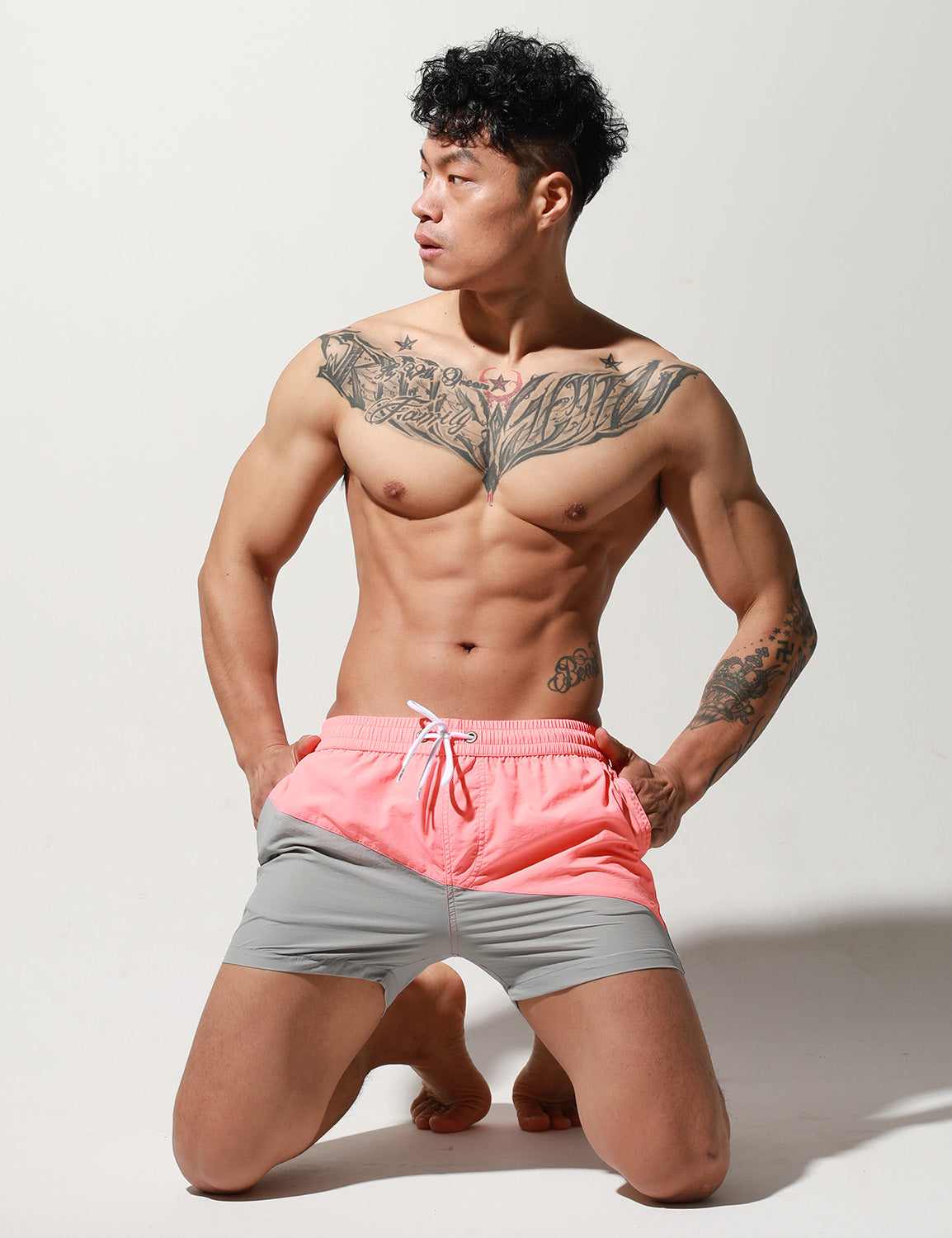 Stitching Sport Quick-Dry Beach Surf Shorts S6023 | dmunderwear detail image 10
