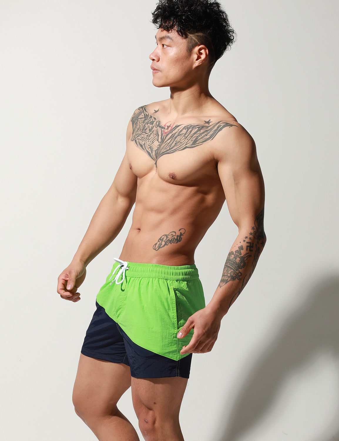 Stitching Sport Quick-Dry Beach Surf Shorts S6023 | dmunderwear detail image 15