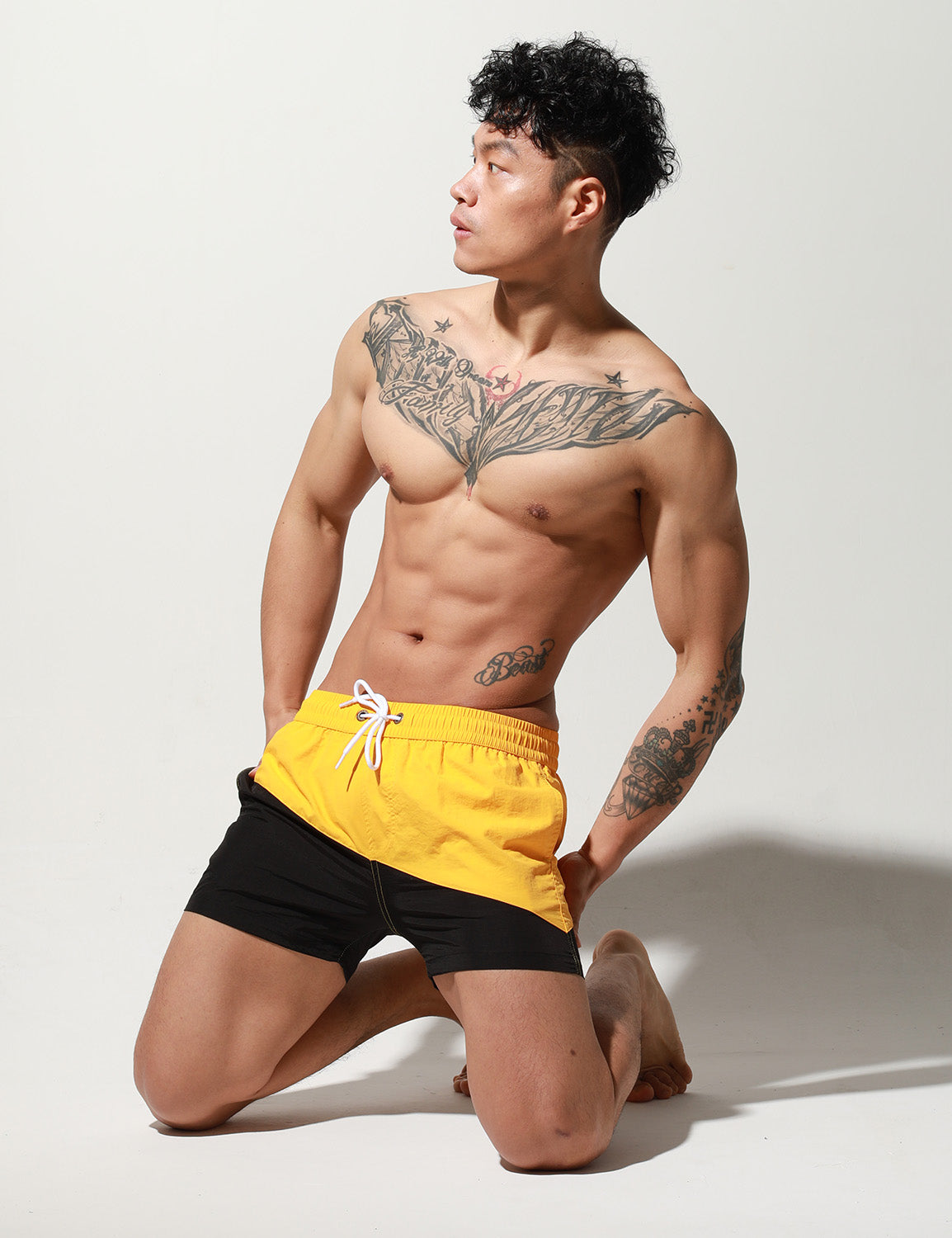 Stitching Sport Quick-Dry Beach Surf Shorts S6023 | dmunderwear detail image 19