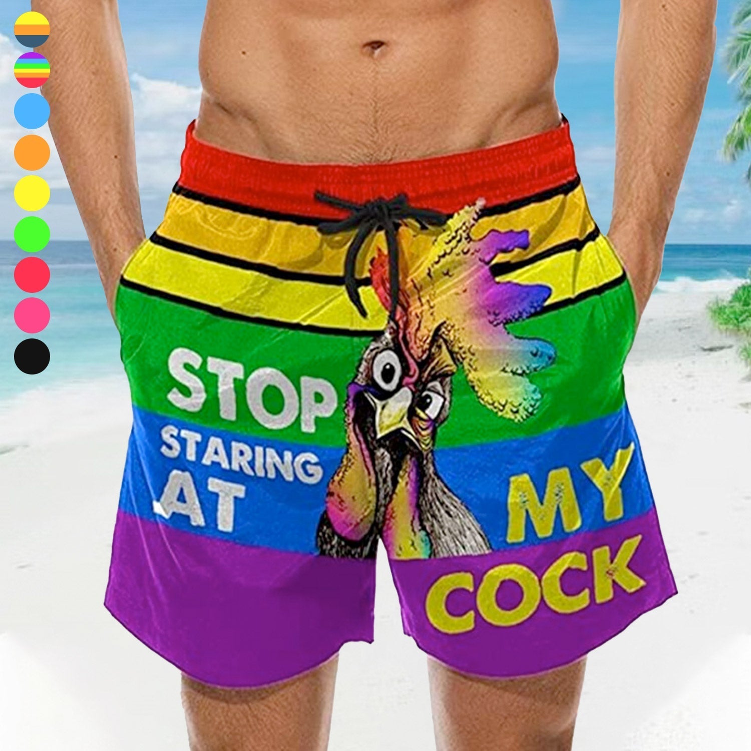 ORVLS Stop Staring Board Shorts | dmunderwear detail image 3