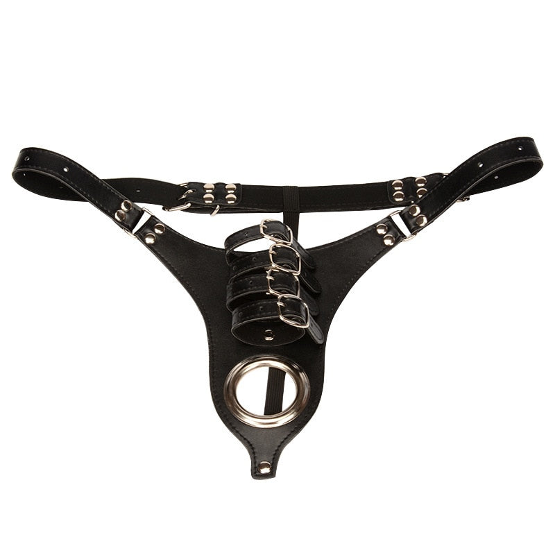 Strapped BDSM Penis Restraint Belt With Buckles | dmunderwear