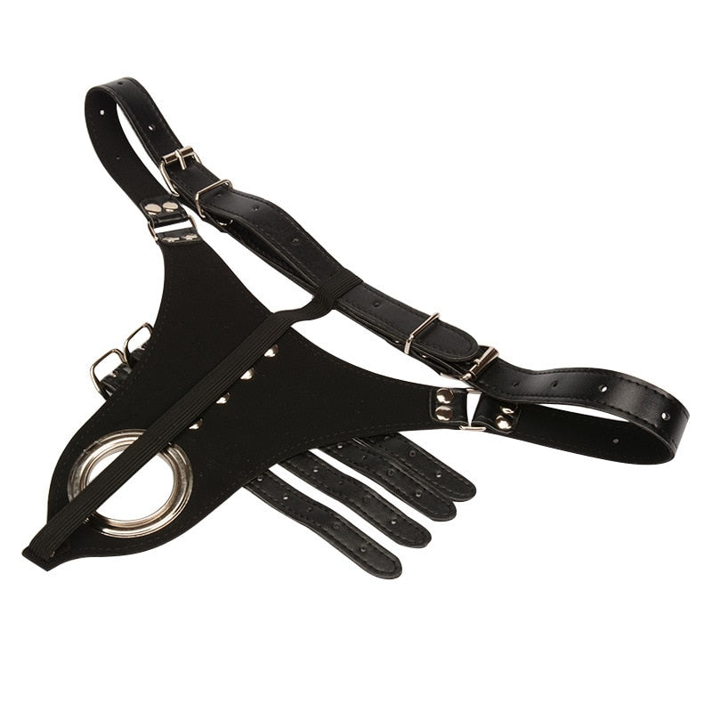 Strapped BDSM Penis Restraint Belt With Buckles | dmunderwear detail image 5