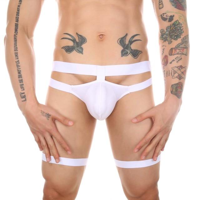 Strapped Up Garter Thong | dmunderwear detail image 4