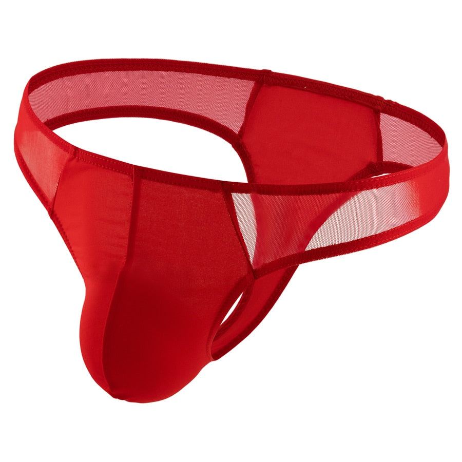Stretchy Half-Sheer Thong | dmunderwear detail image 10