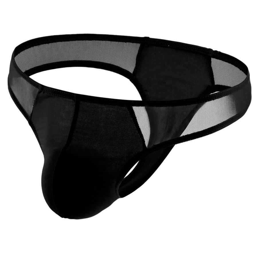 Stretchy Half-Sheer Thong | dmunderwear detail image 5