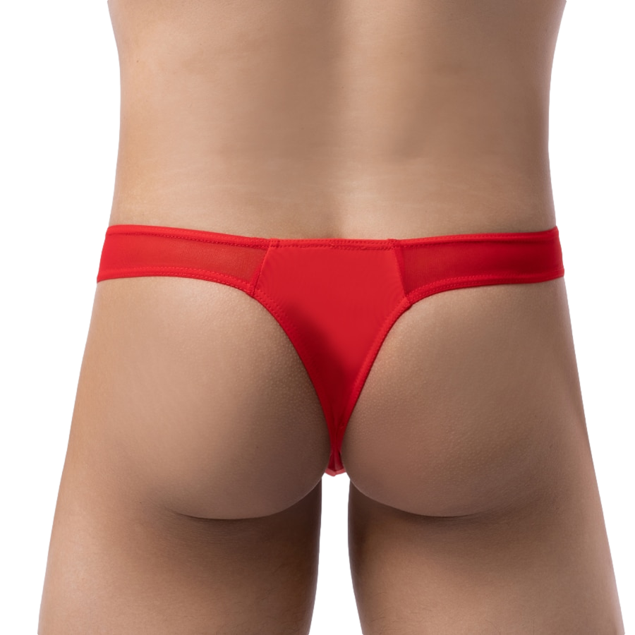 Stretchy Half-Sheer Thong | dmunderwear detail image 6
