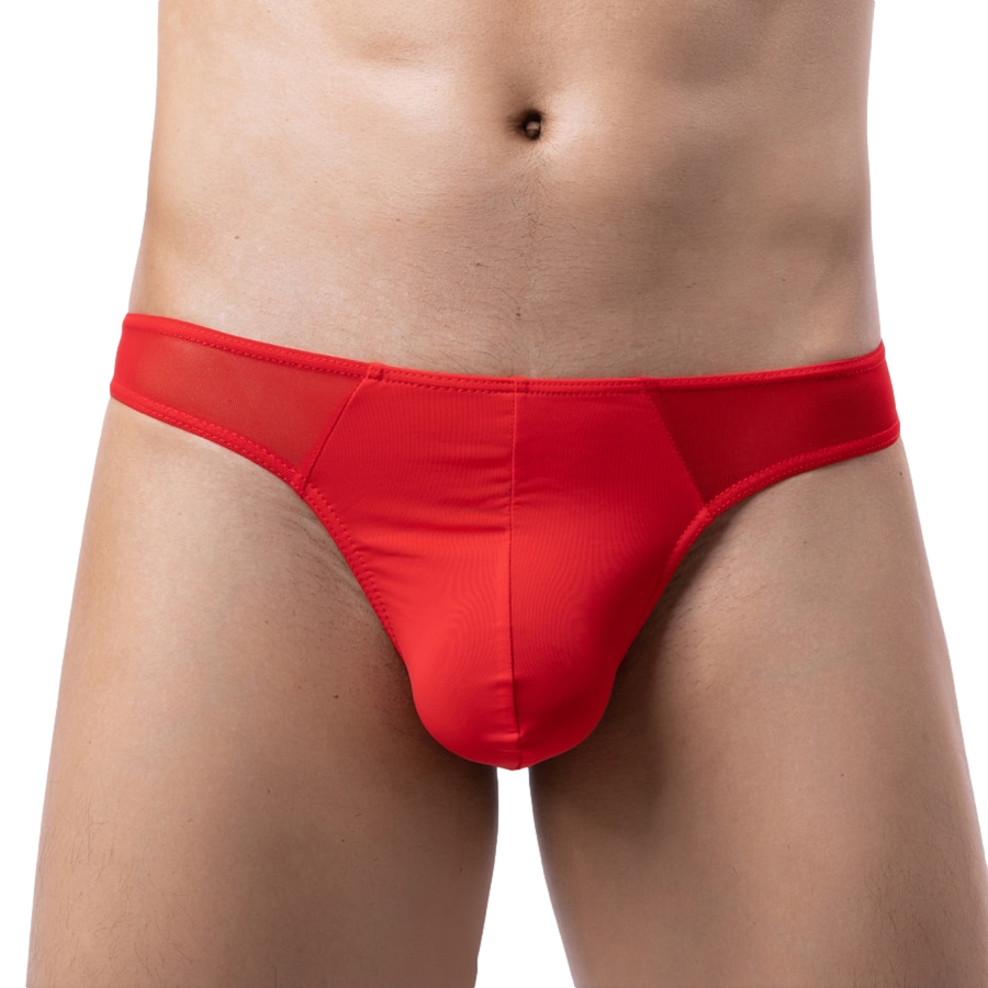 Stretchy Half-Sheer Thong | dmunderwear detail image 7