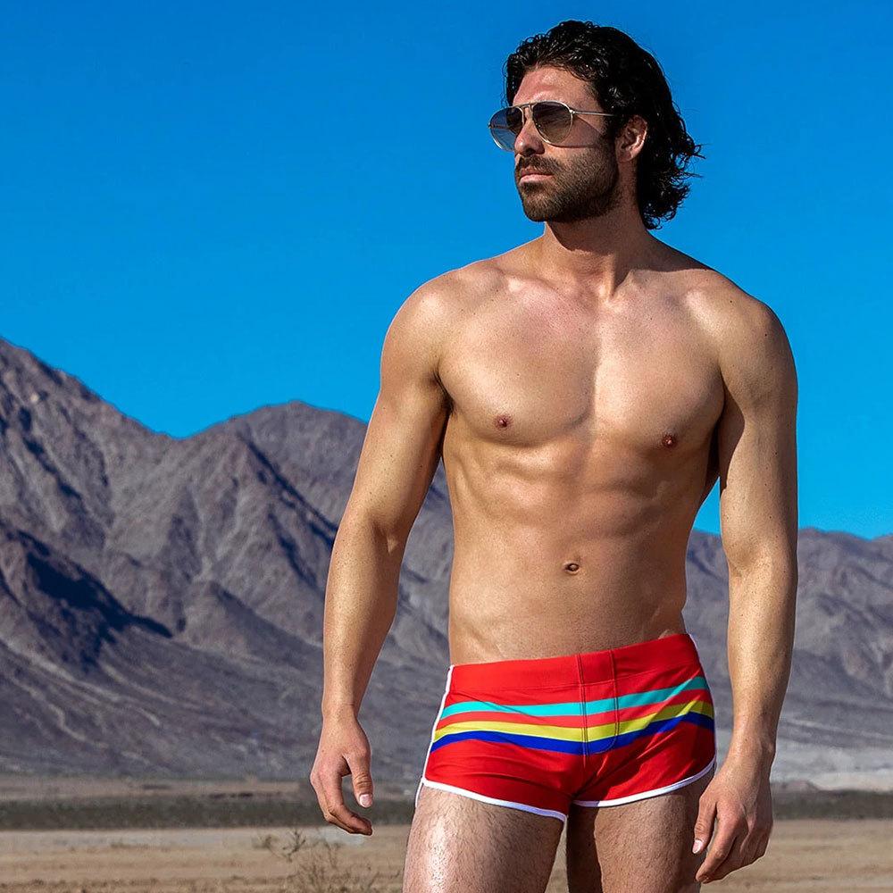 Striped Away Swim Trunks | dmunderwear detail image 2