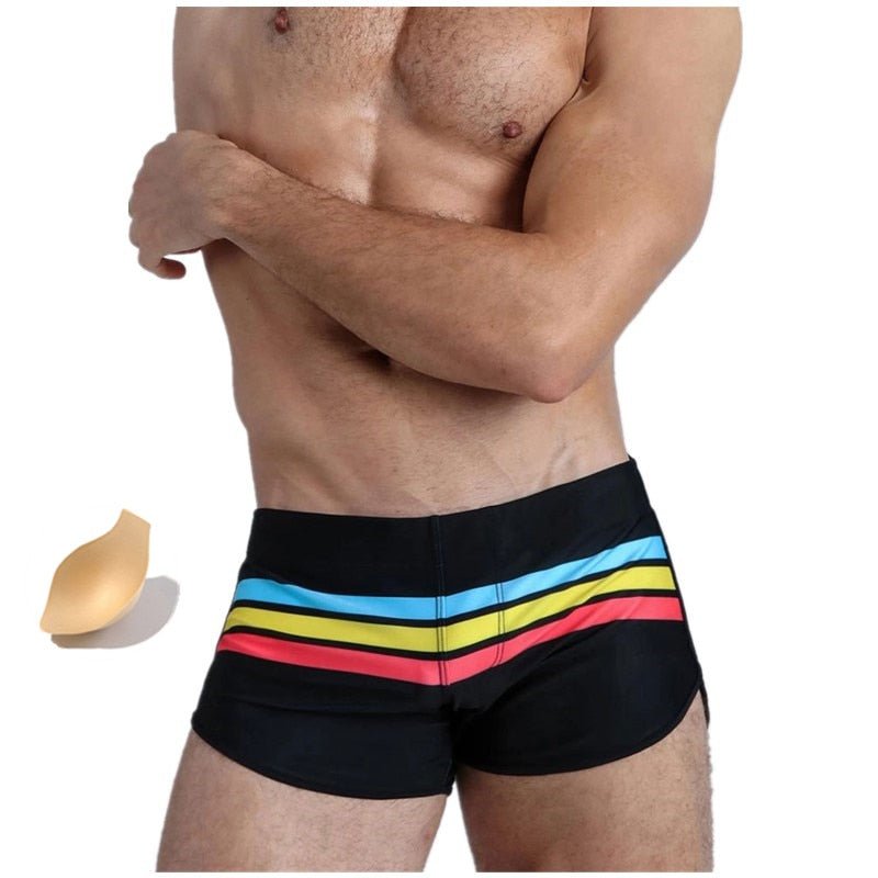 ORVLS Striped Away Swim Trunks | dmunderwear detail image 10