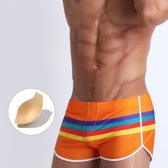 ORVLS Striped Away Swim Trunks | dmunderwear detail image 12