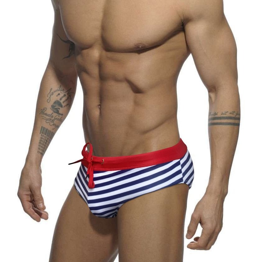 Striped Bowtie Swim Briefs | dmunderwear detail image 5