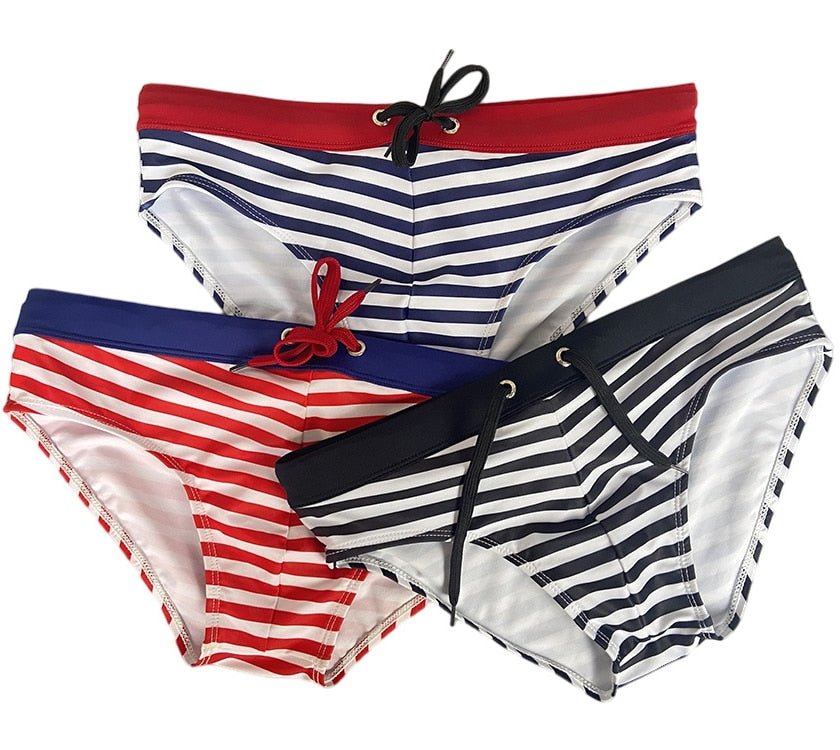 ORVLS Striped Bowtie Swim Briefs | dmunderwear detail image 3