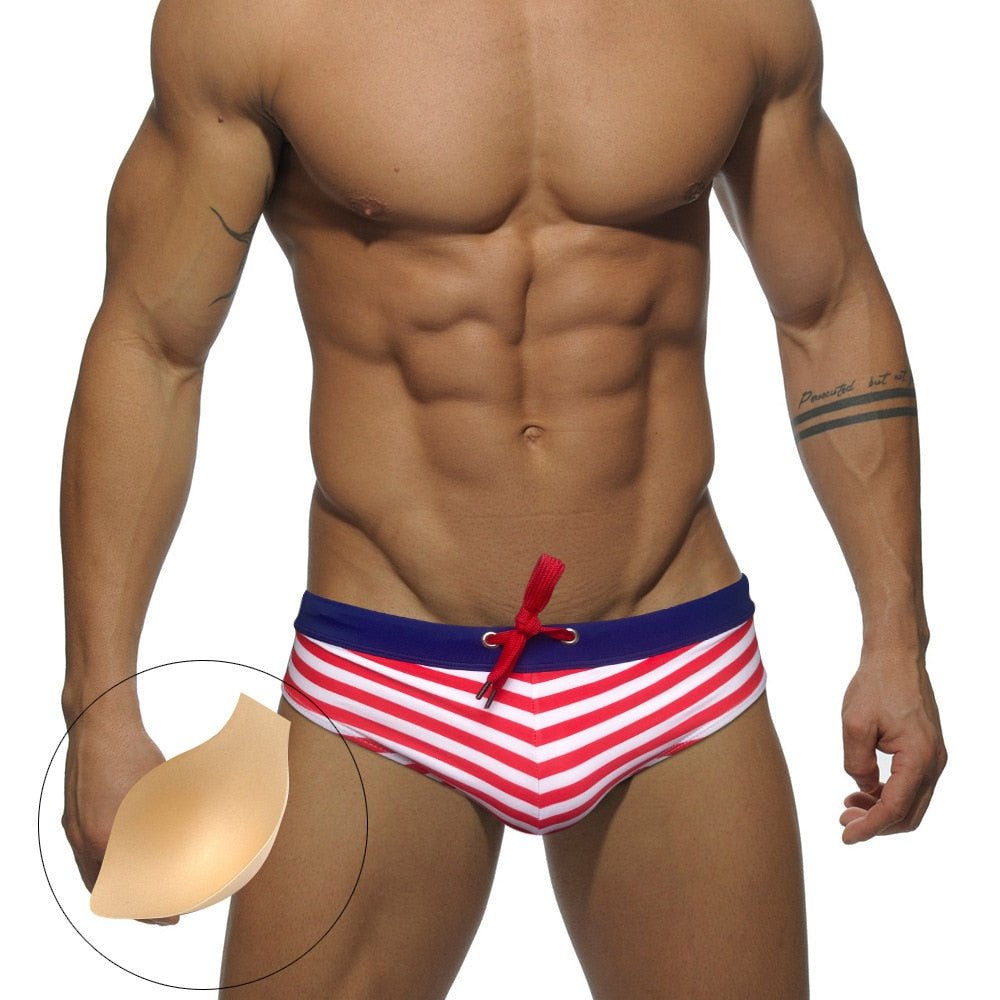 ORVLS Striped Bowtie Swim Briefs | dmunderwear detail image 9