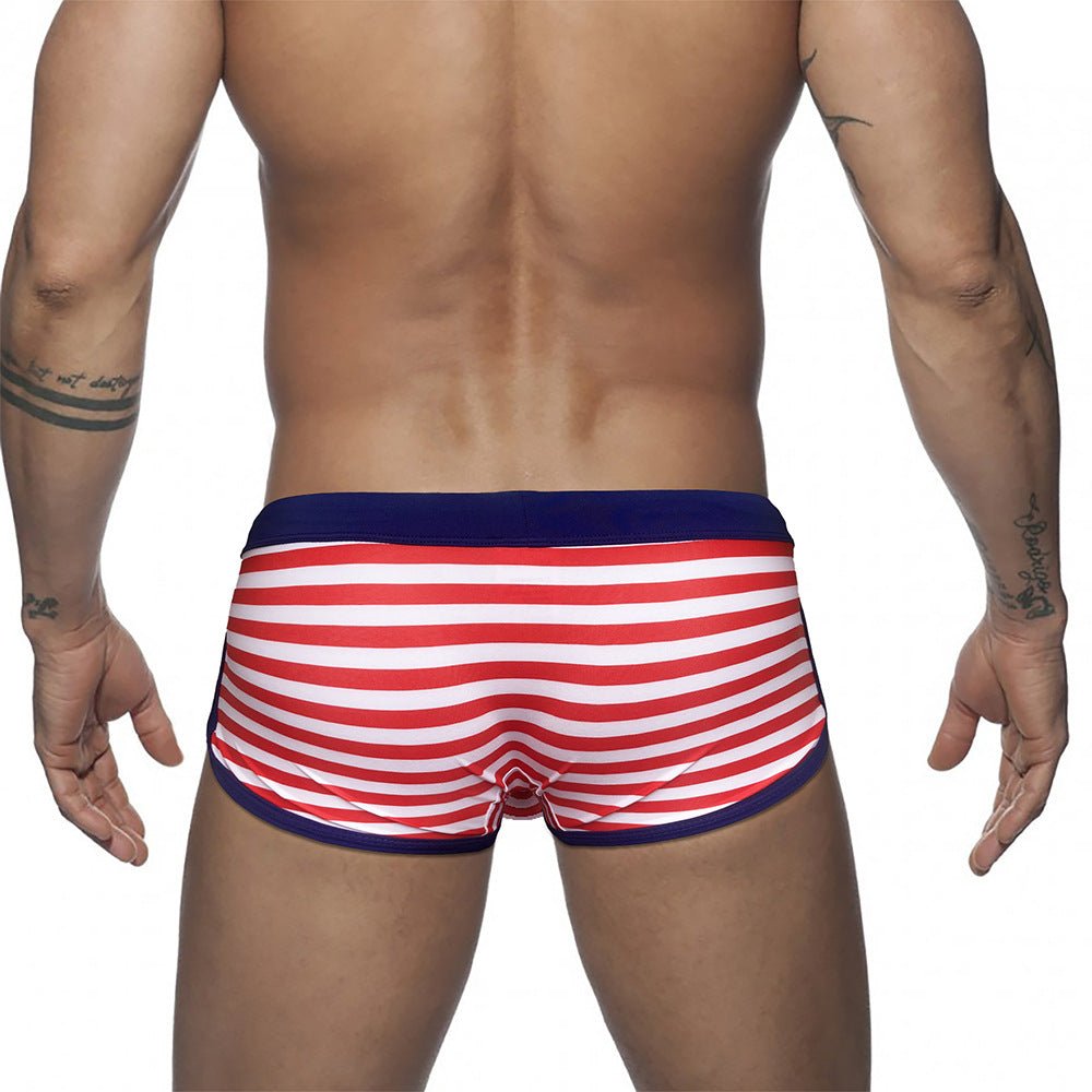 ORVLS Striped Bowtie Swim Trunks | dmunderwear detail image 10